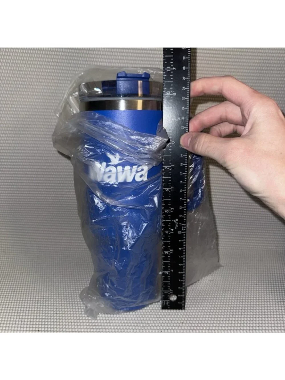 WAWA Blue Stainless Steel 40oz Tumbler Hot Cold Beverage Lid Straw Travel Coffee